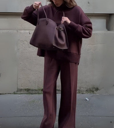 Saskia – Elegantes Zweiteiler-Set mit hohem Kragen